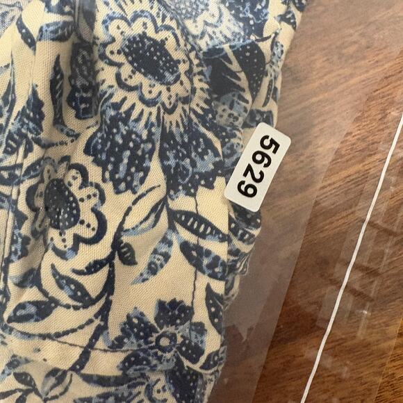 La Mer Luxe Shirt Dress Womens Small Blue Floral Button Up Pockets Rayon Boho - Picture 15 of 15